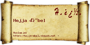 Hejja Ábel névjegykártya